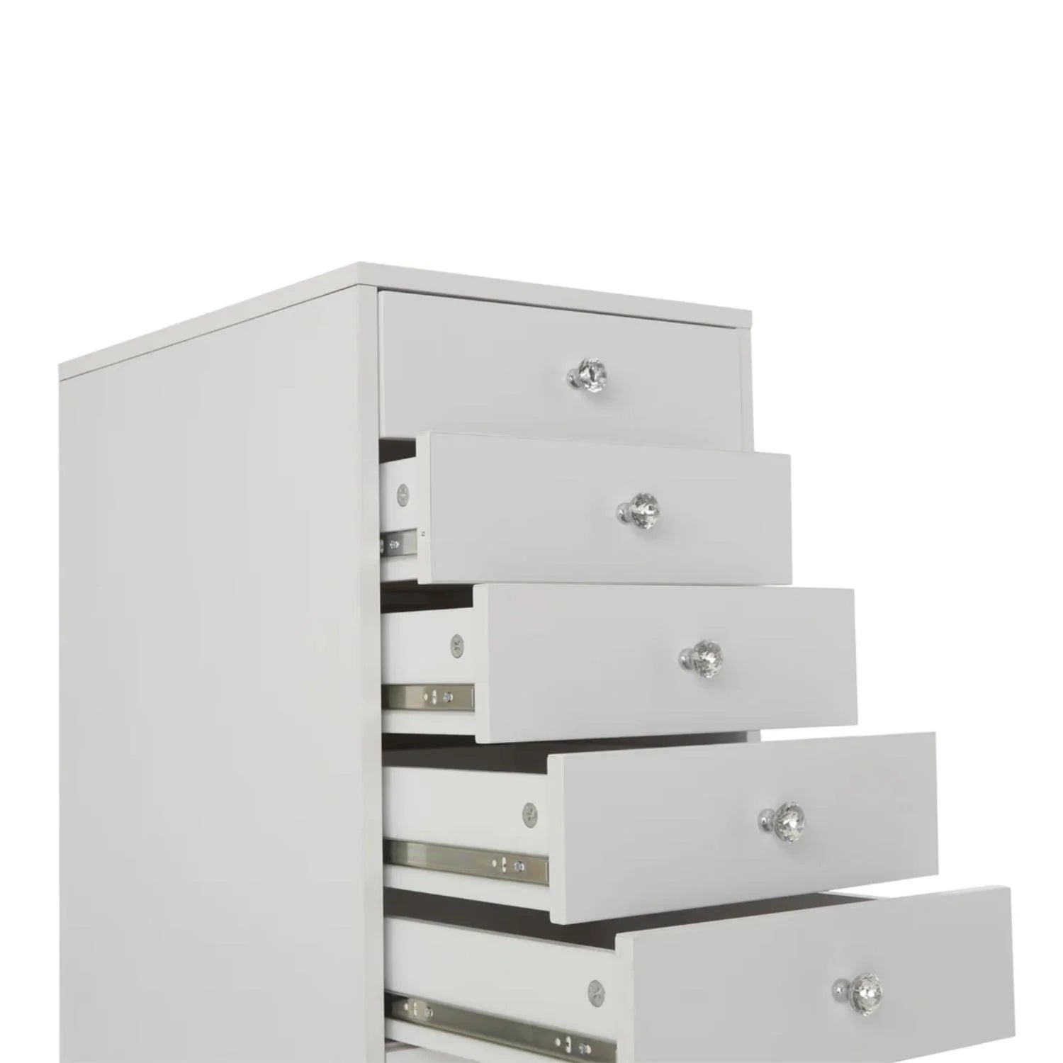 Impressions Vanity SlayStation 5-Drawer Makeup Vanity Storage Unit Bright White I9242