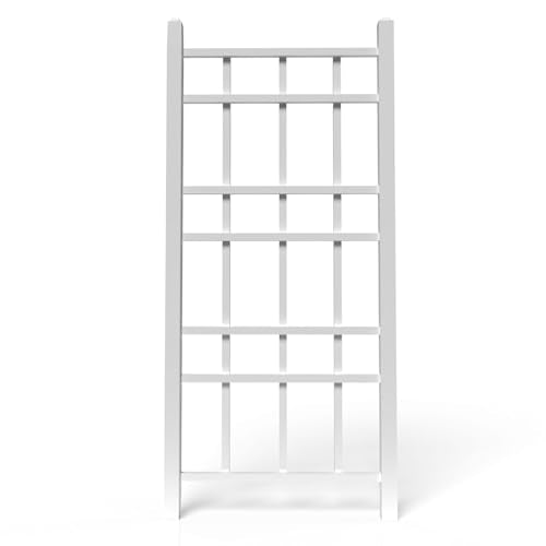 PVC Vinyl Garden Trellis with Ground Anchors White a7