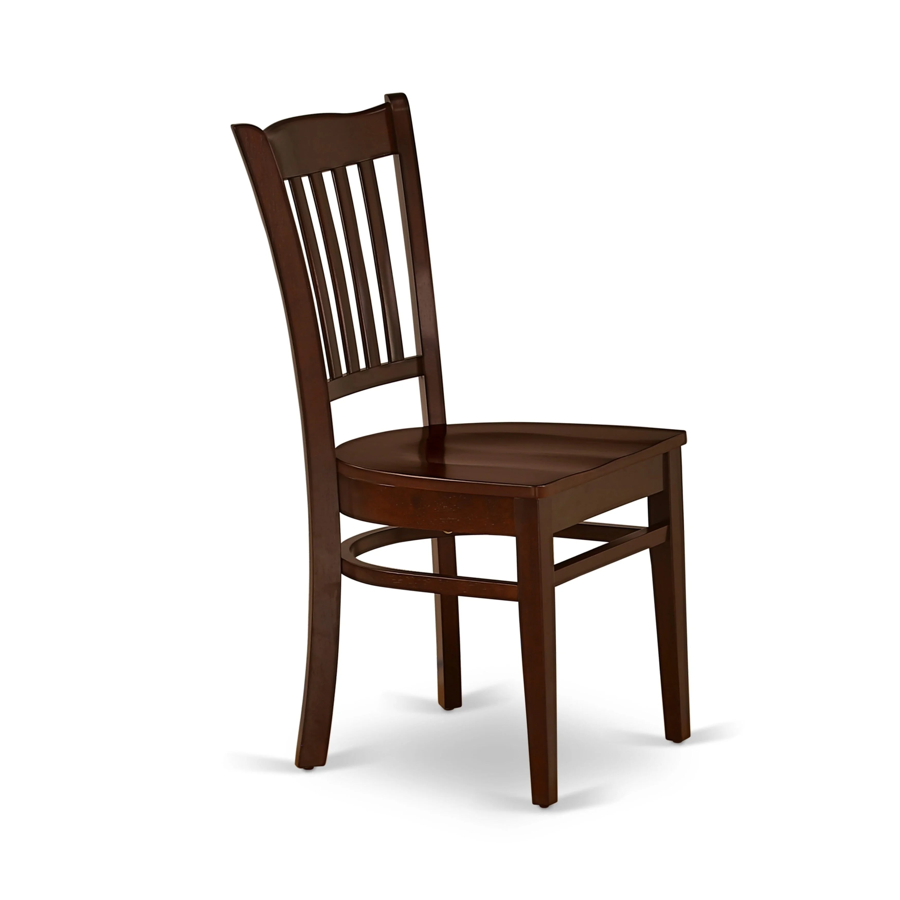 East West Furniture Groton 11" Wood Dining Chair Set of 2, Mahogany J974871