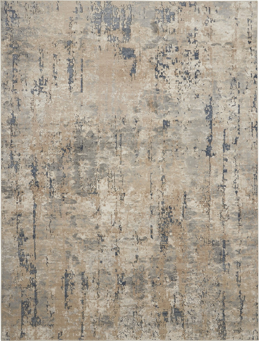 Nourison Concerto Beige/Grey 10' x 14' Area Rug, Abstract, Distressed, Bed Room, Living Room, Dining Room, Kitchen, Easy Cleaning, Non Shedding,