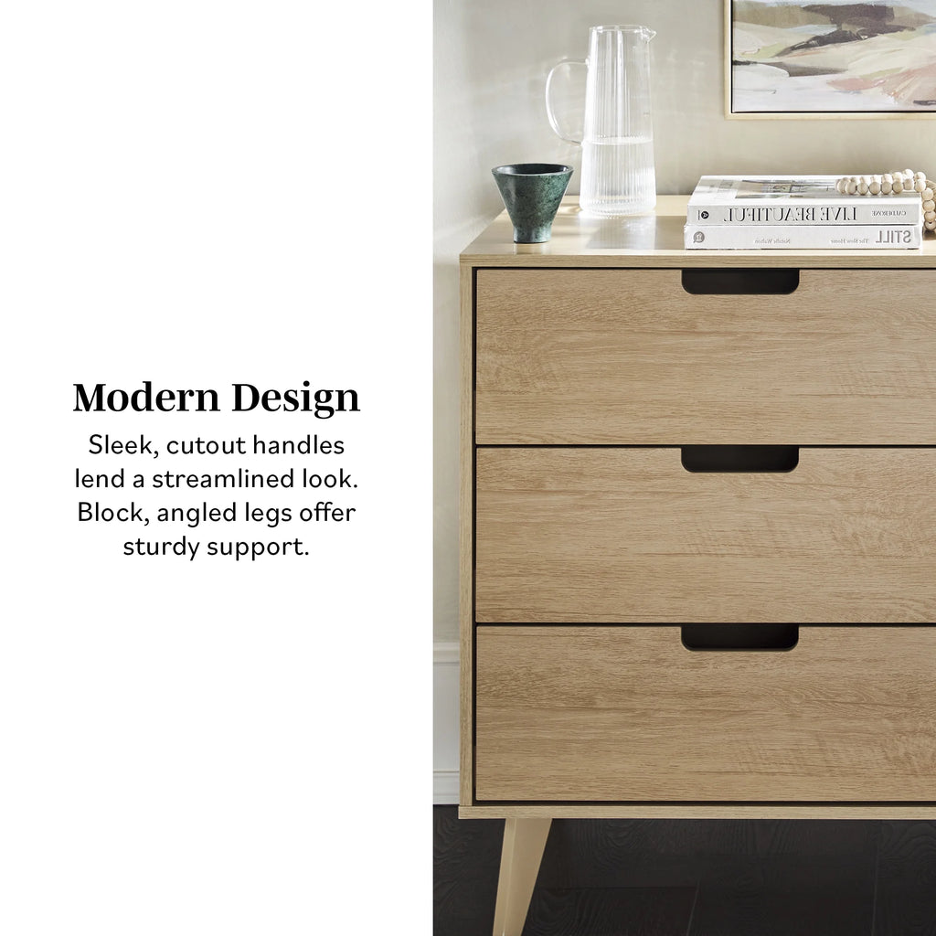 Walker Edison Modern 6-Drawer Dresser with Cut-Out Handles V97089