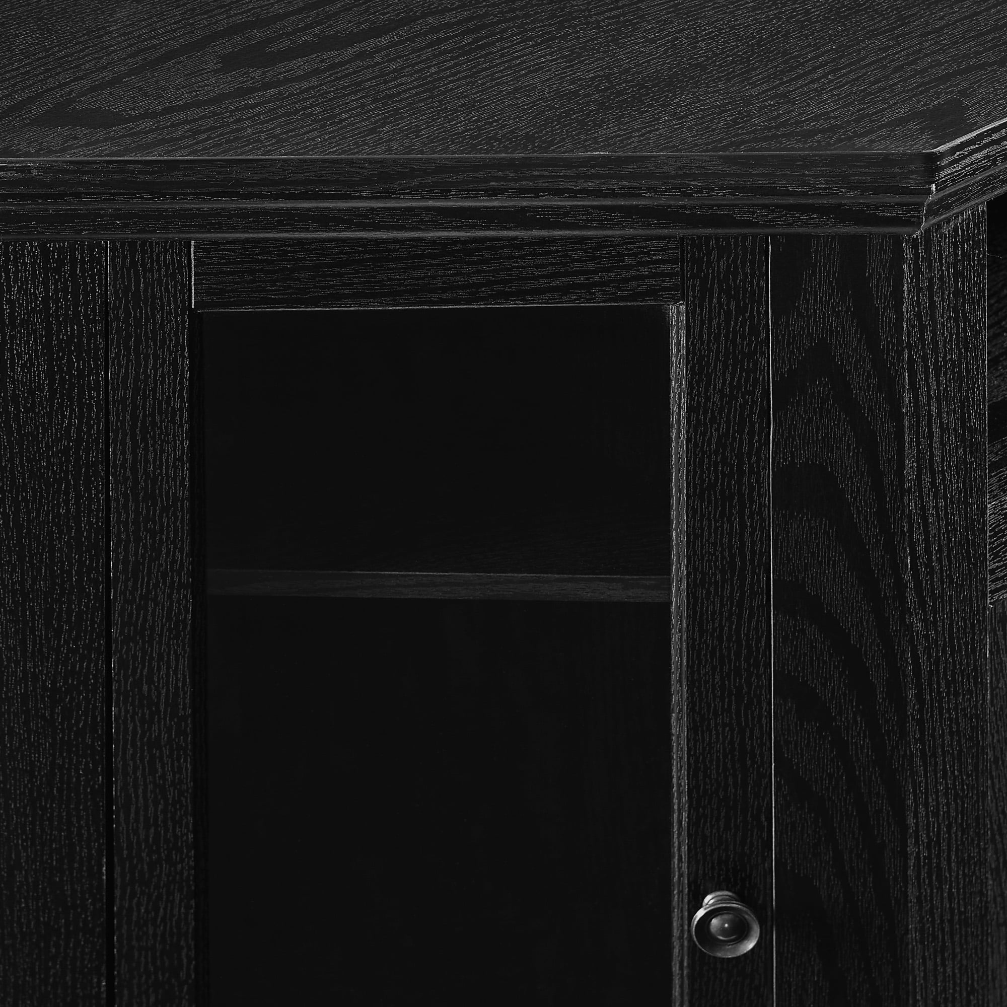 Walker Edison Black Corner Fireplace TV Stand for TVs Up to 50" O442083