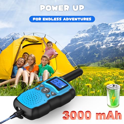 Wishouse Walkie Talkies for Kids Rechargeable 2 Pack Pink Purple I9315