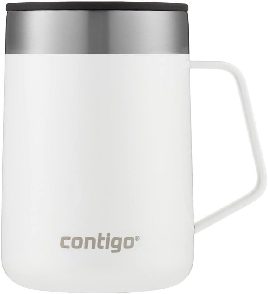 Contigo Streeterville 14 oz Stainless Steel Tumbler with Handle and SNAPSEAL 16 oz Travel Mug Set R9758