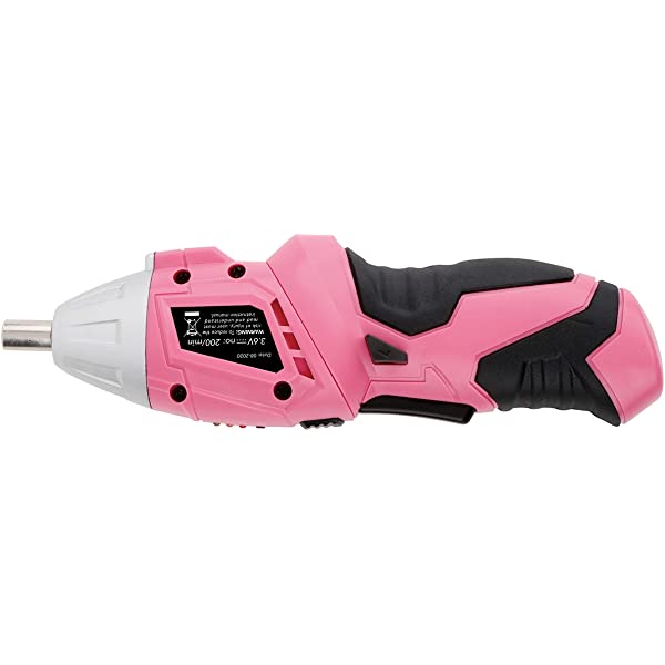 135 Piece Household Tool Kit Pink with Cordless Screwdriver k7