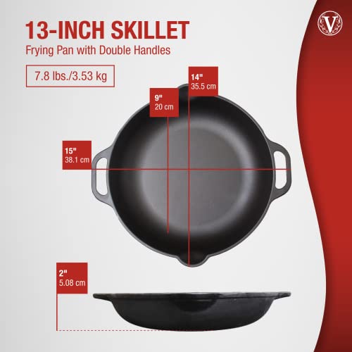 Victoria Cast Iron Round Skillet 10 Inch with Double Loop Handles L1374
