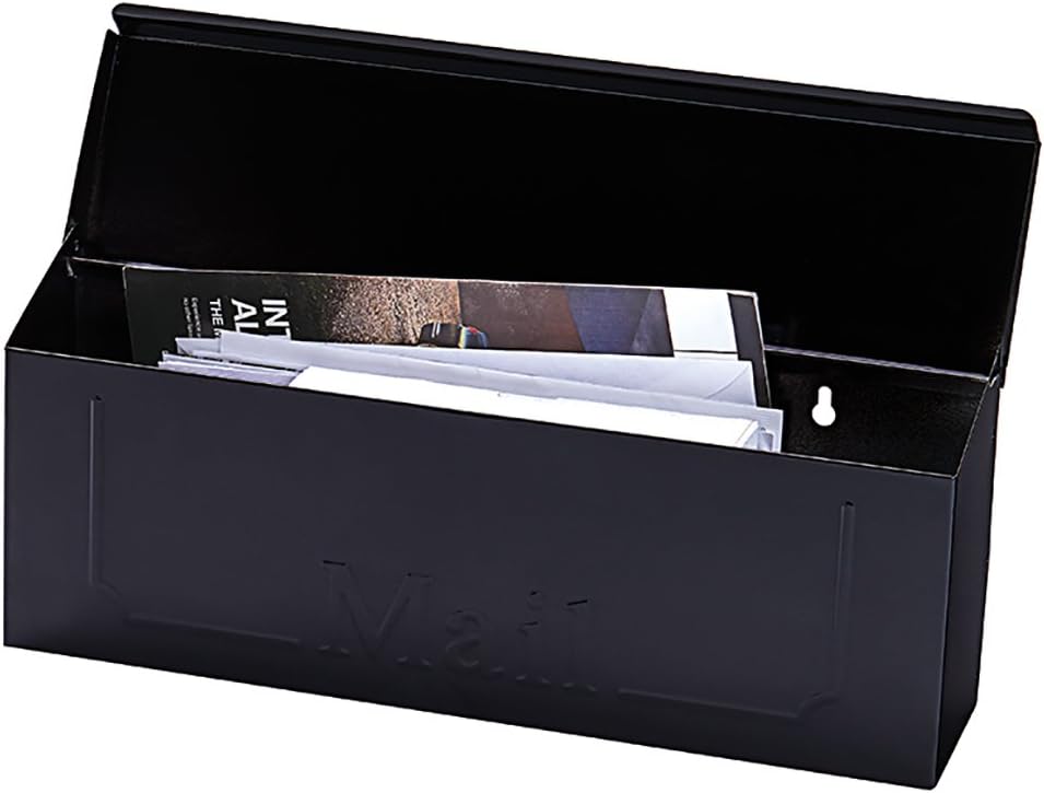 Galvanized Steel Wall-Mount Mailbox Black k7p