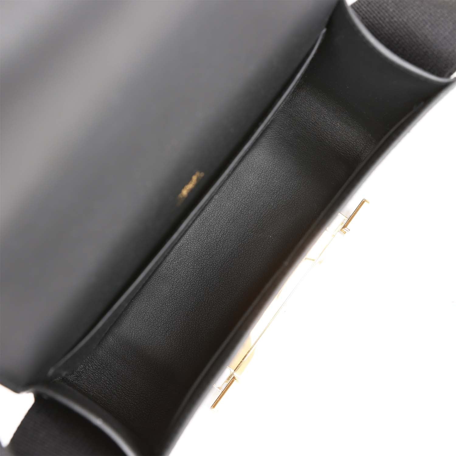 Black Chevre Gold Hardware Bag k7