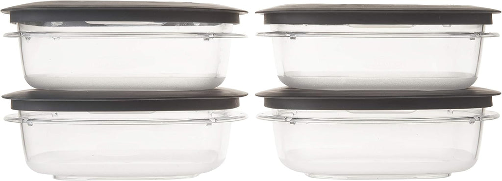 Rubbermaid Premier Food Storage Container, 3 Cup, Grey (4 Pack) E20341