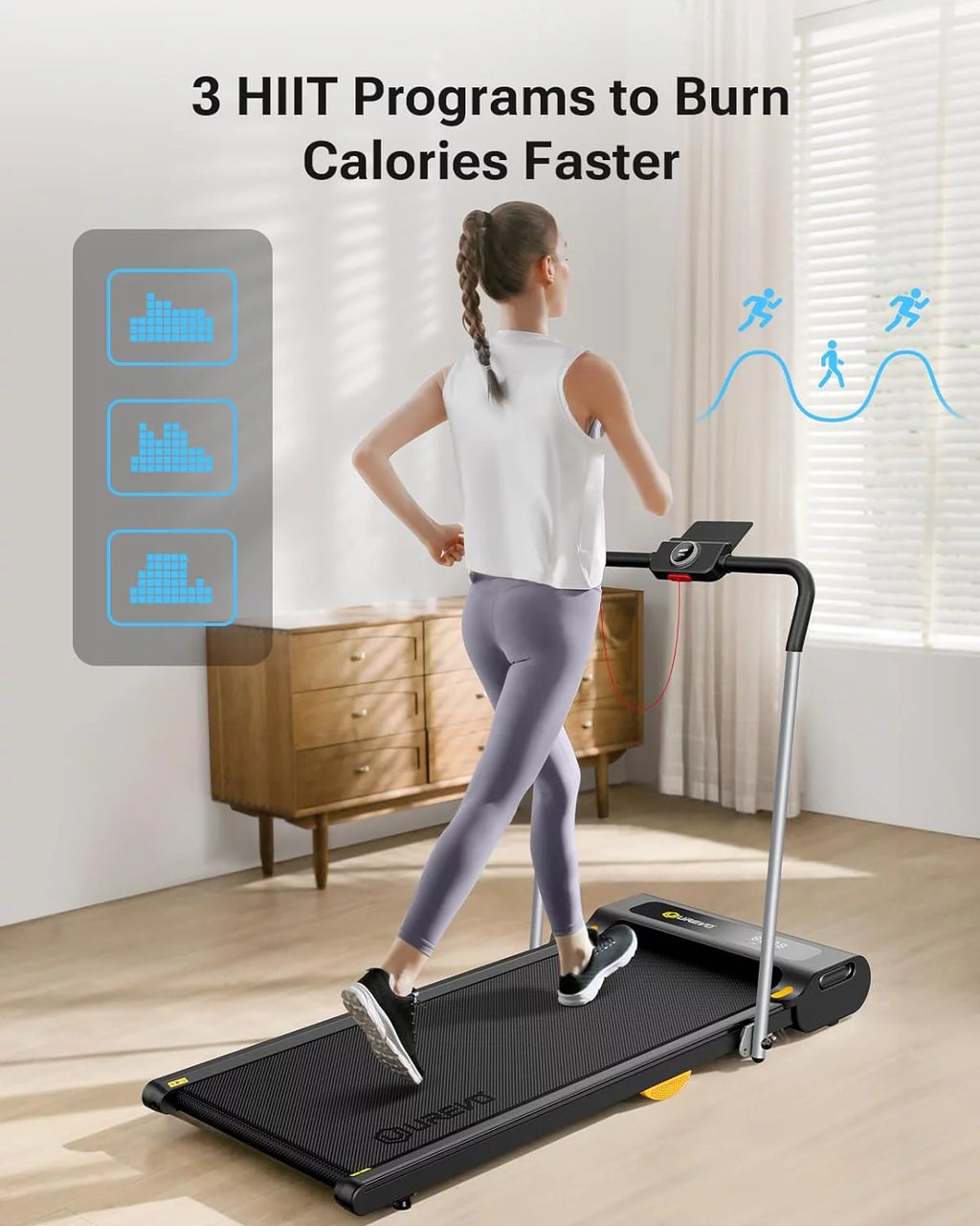 Under Desk Treadmill 2 in 1 Folding with Smart Console a7