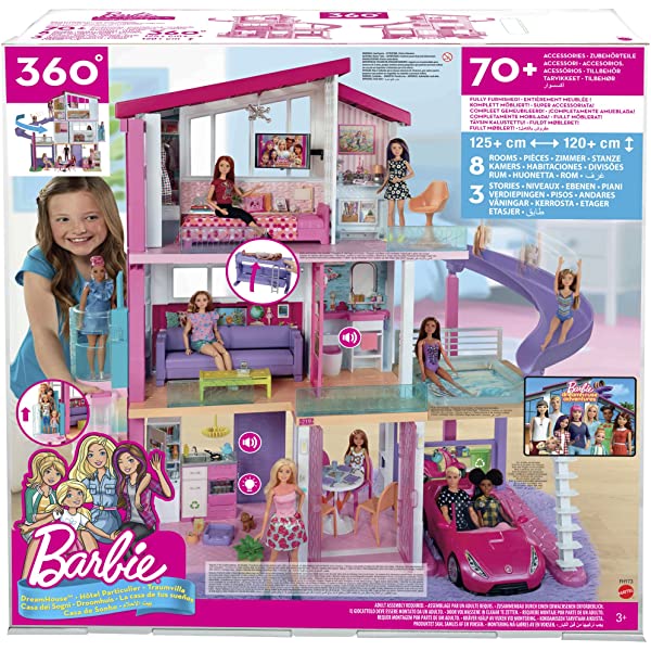 Dollhouse with Elevator, Pool, Slide and 70 Accessories a7