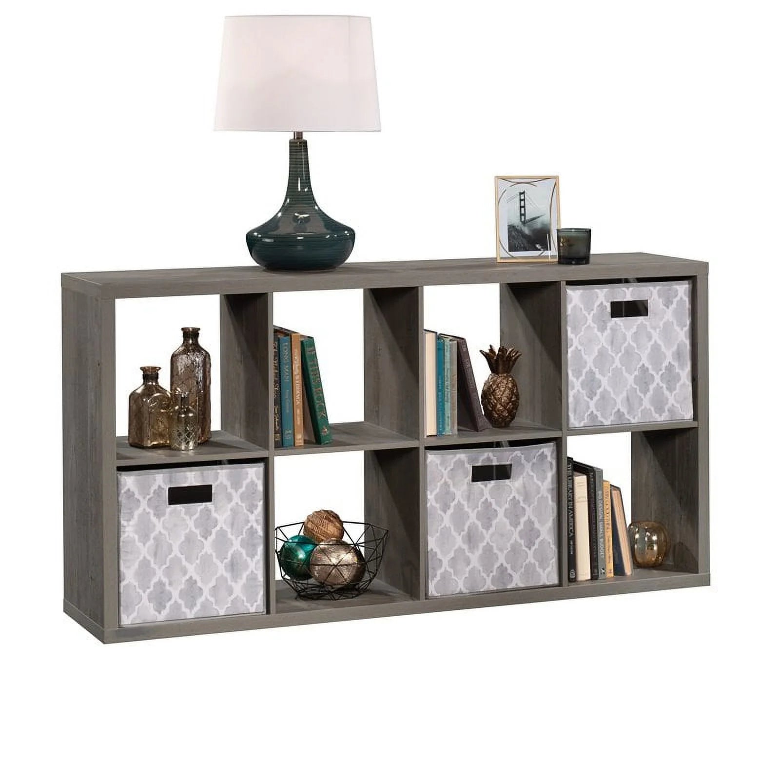 Sauder 8-Cube Organizer Storage Bookshelf, Mystic Oak Q9385