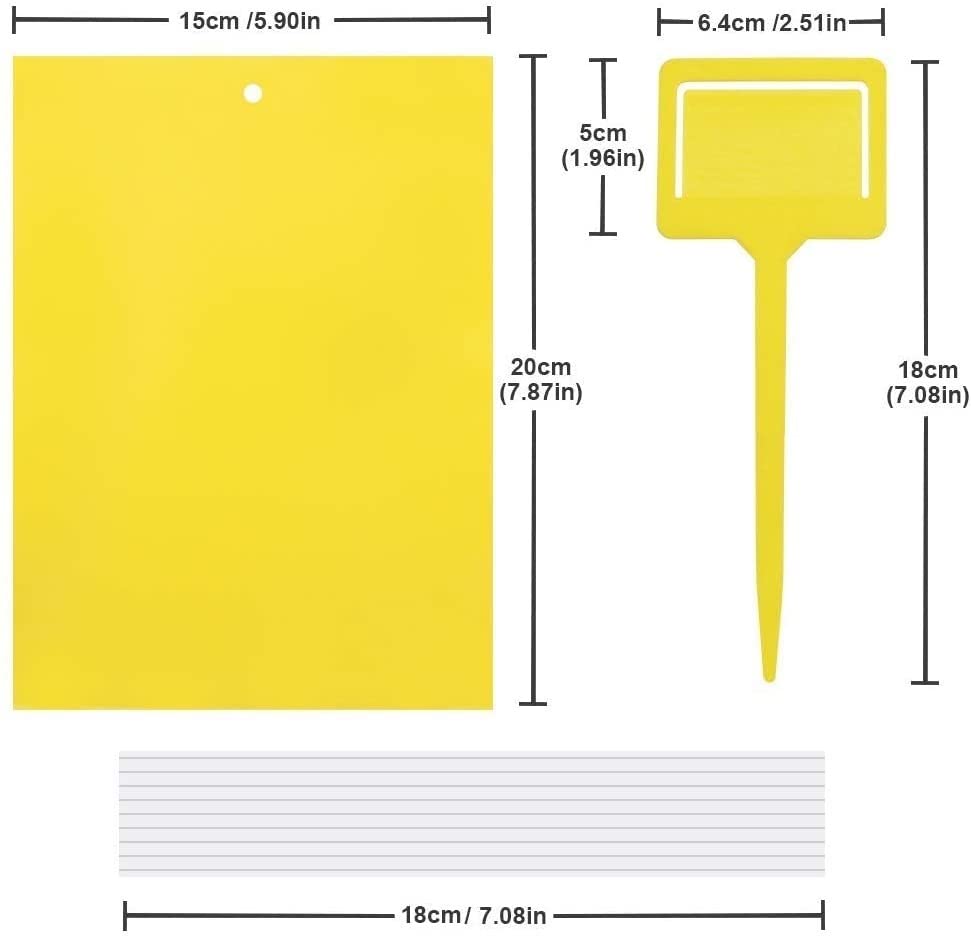 Yellow Sticky Traps for Flying Plant Insects 6x8 Inches with Twist Ties k7m