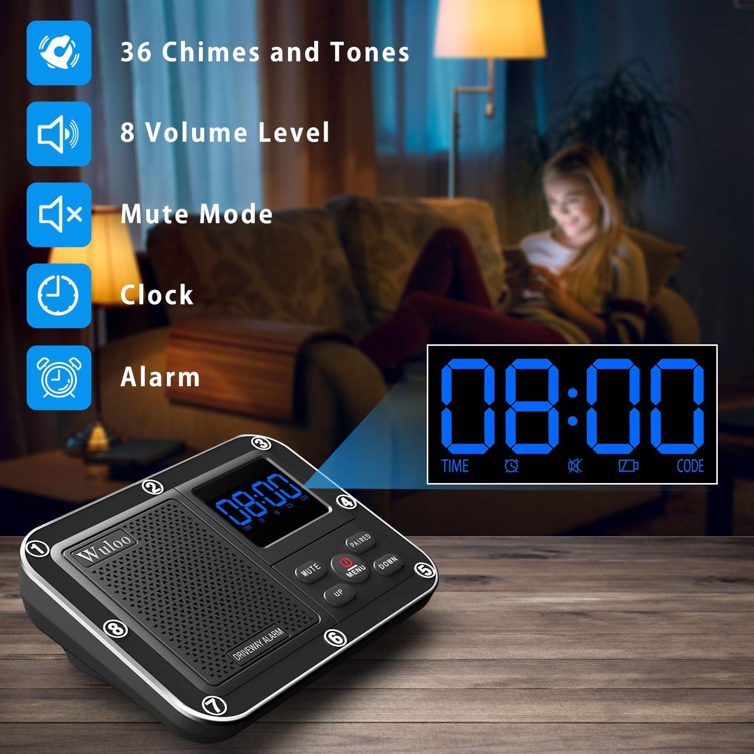 Wireless Driveway Alarm Outdoor Motion Sensor Detector System k7m