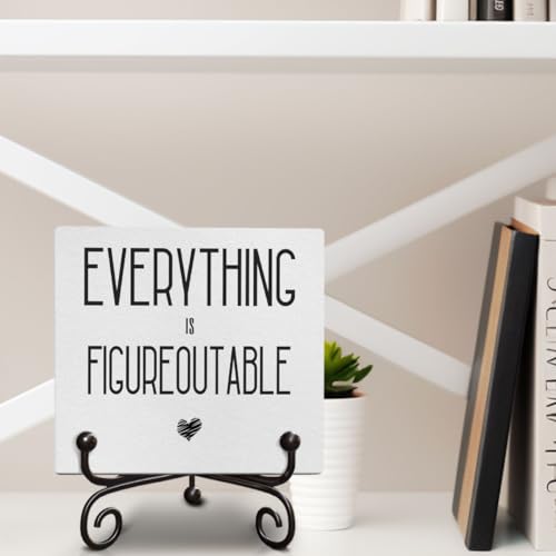 Funny Positive Quotes Wooden Sign for Office Farmhouse Decor, 5x5 Inches M7852