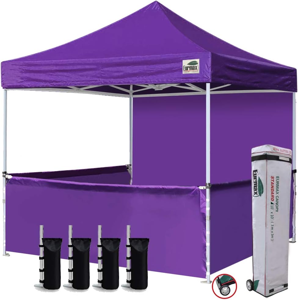 10x10 Pop-up Canopy Tent with Sidewalls and Roller Bag q7k