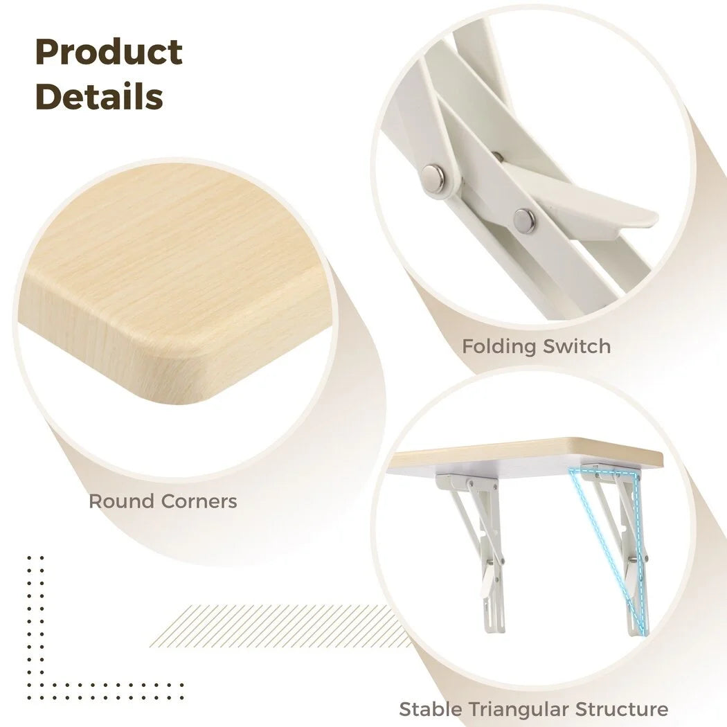 Heavy Duty Folding Shelf with Bracket, Wall Mounted Wooden Table I835336