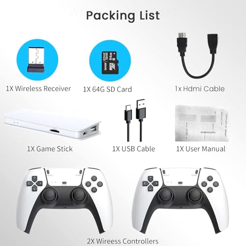 Wireless Retro Game Console with 4K HDMI & 2.4G Controller E937185