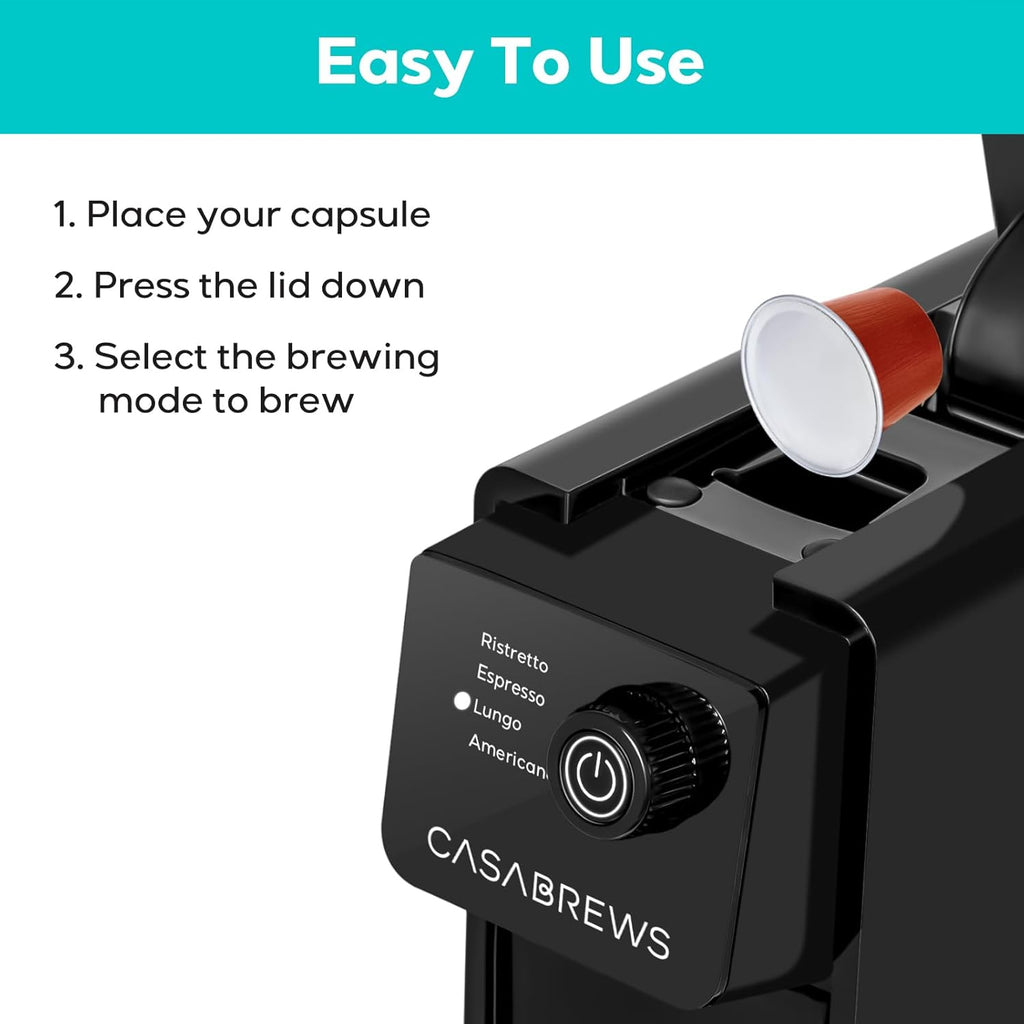 CASABREWS Espresso Machine for Nespresso Original Pods, 20 Bar, Compact F654