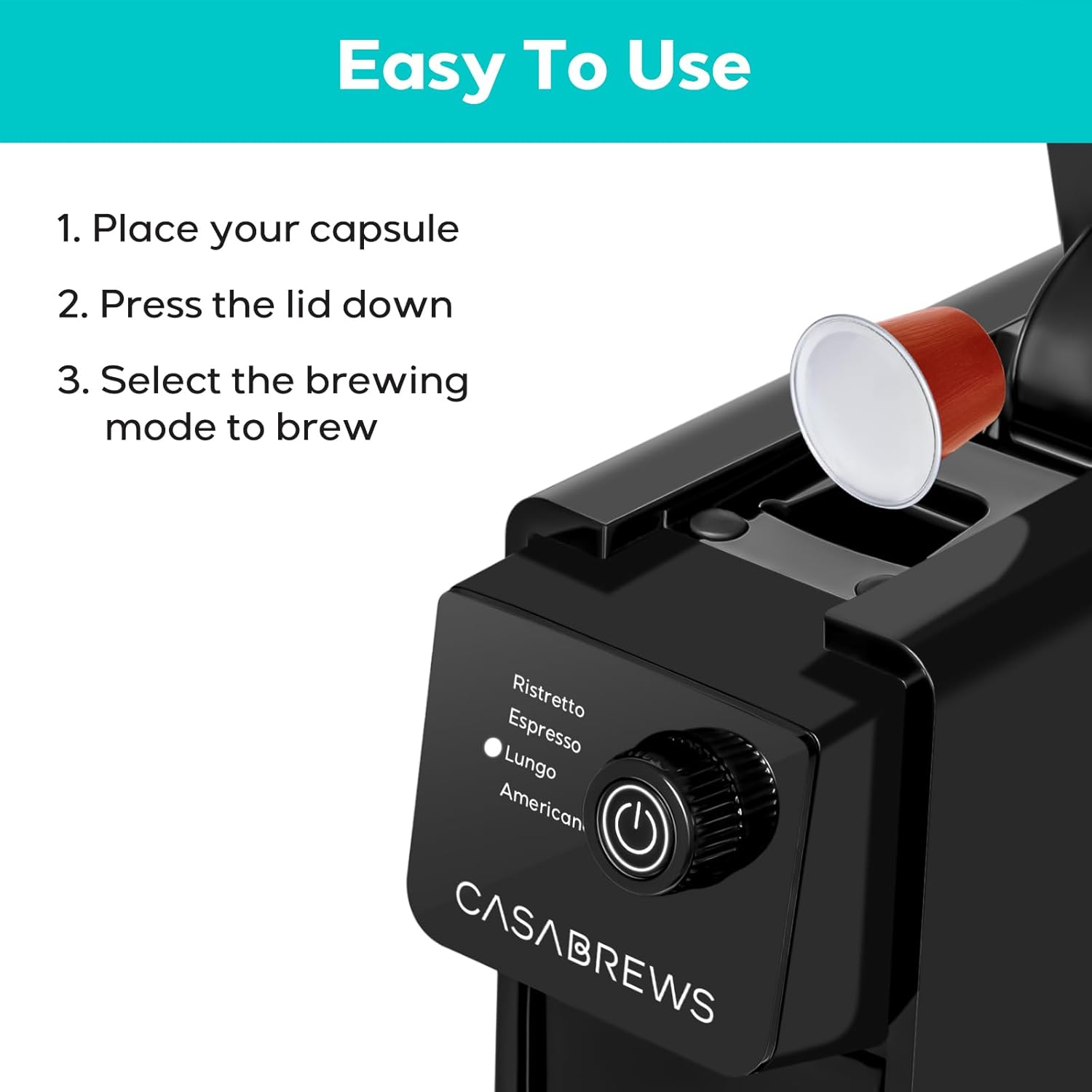CASABREWS Espresso Machine for Nespresso Original Pods, 20 Bar, Compact F654