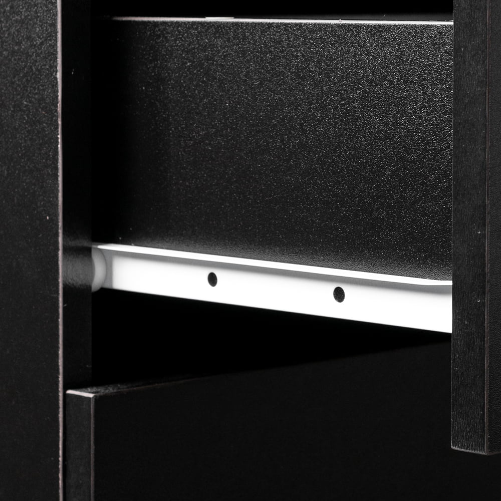 MDF Wood 4-Drawer Dresser Black V749
