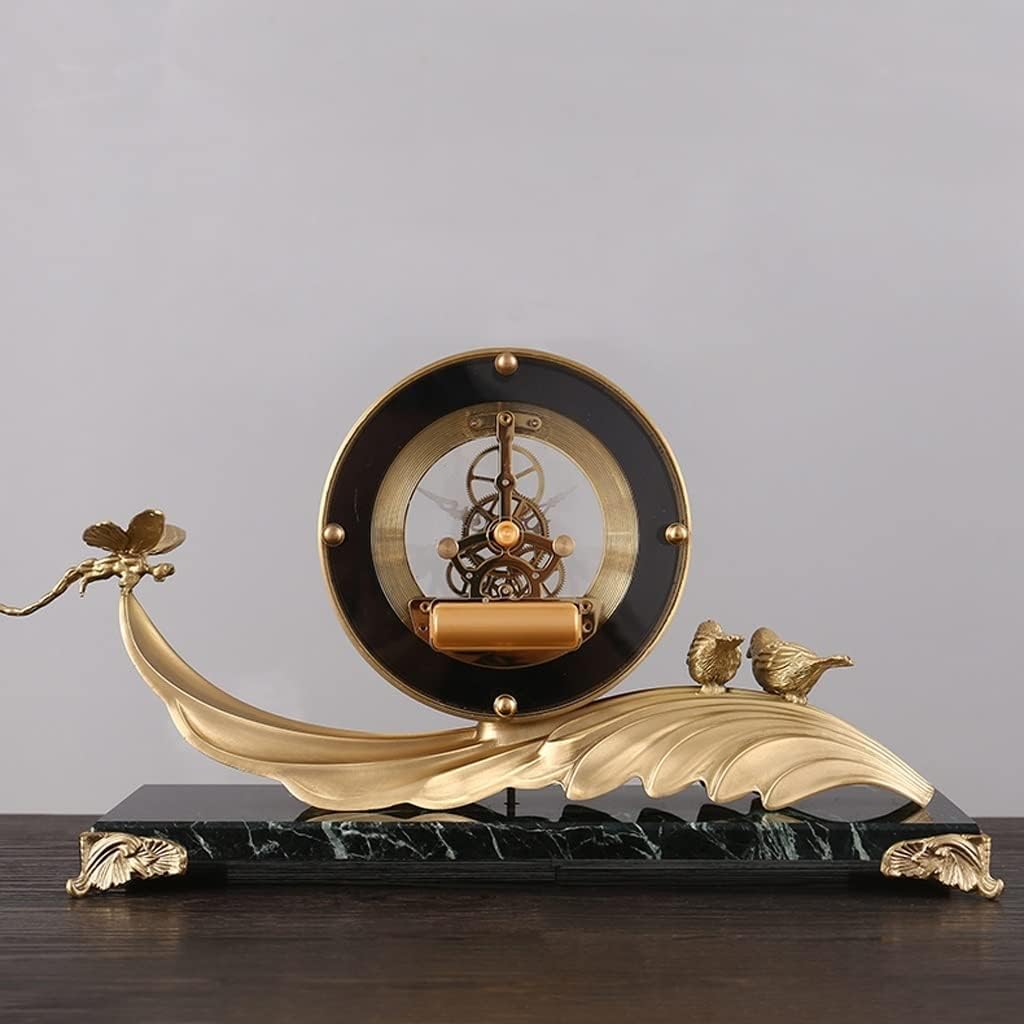 Brass Desk Clock Silent Modern Creative Ornament M6959