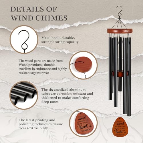 Sympathy Wind Chimes for Loss of Loved One Outdoor Garden Decor k7m
