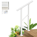 3 Steps Handrails for Outdoor Steps,Heavy Duty Metal Handrail,Black Wrought Iron Railing for Wooden Steps,Handrails for Concrete Steps,Hand Rails for Indoor/Outdoor Steps for Elderly(1-3 Steps)