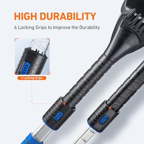 AstroAI 47.2" Extendable Ice Scraper and Snow Brush for Car Windshield with Foam Grip E491004