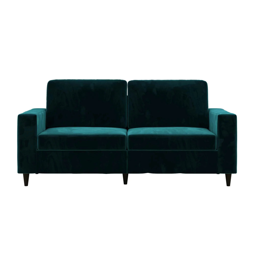 DHP Cooper 3 Seater Sofa, Green Velvet Y5477