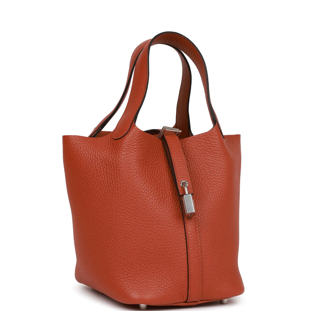 Cuivre Clemence Leather Handbag 18 with Palladium Hardware k7