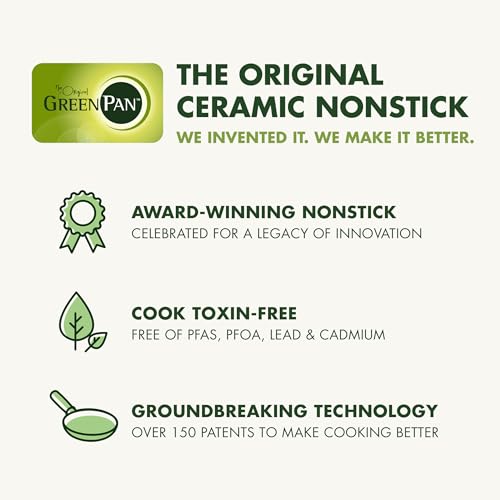 GreenPan Rio Essence Wood 10 Piece Cookware Set, Ceramic Nonstick, Blue Y813