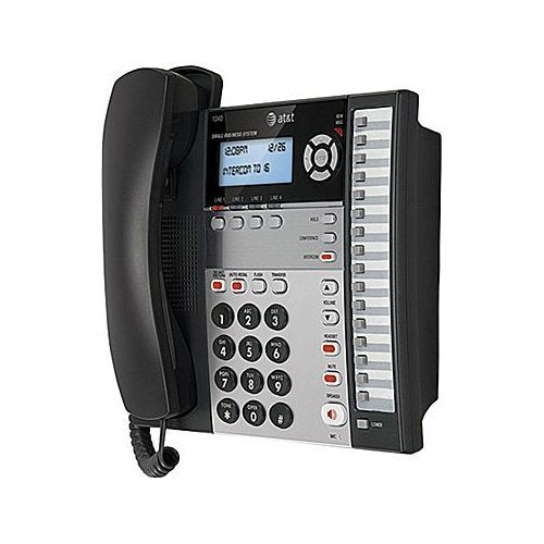 AT&T 1040 4-Line Expandable Corded Phone System with Speakerphone, 1 Handset, Black/Silver (Renewed) Z49130
