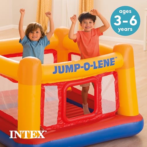 Intex Inflatable Jump-O-Lene Playhouse Trampoline Bounce Castle for Kids Ages 3-6 E97914