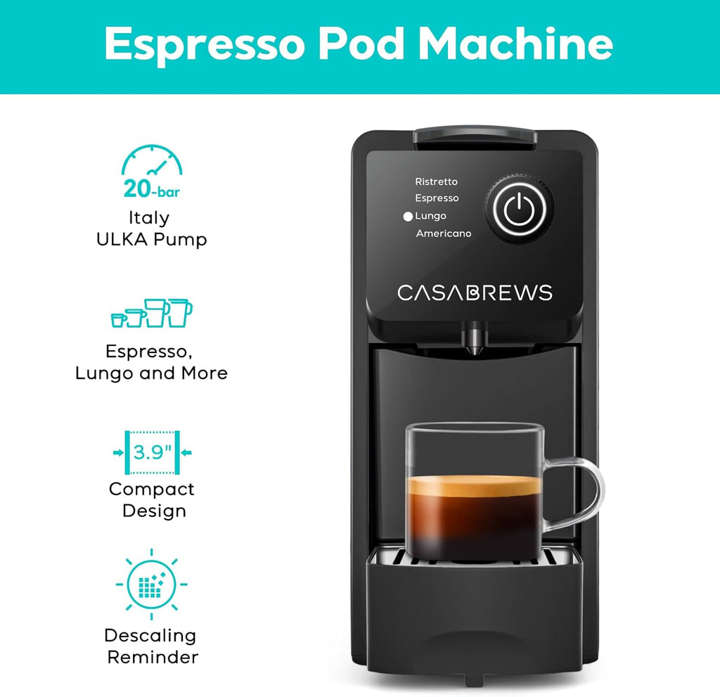 CASABREWS Espresso Machine for Nespresso Original Pods, 20 Bar, Compact F654