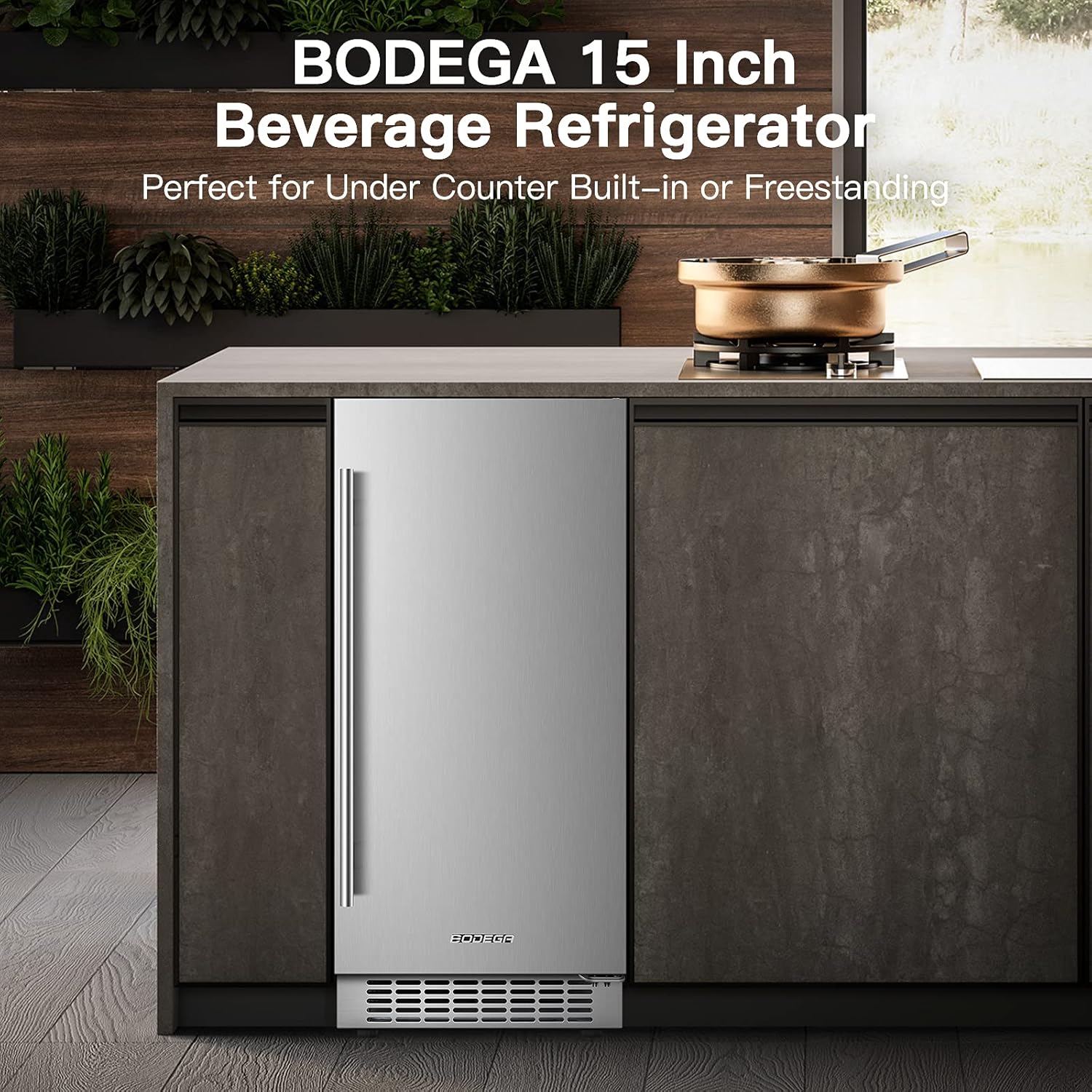 Beverage Cooler 24 Inch, Built-in Refrigerator 180 Cans, Stainless Steel Under Counter Fridge a7