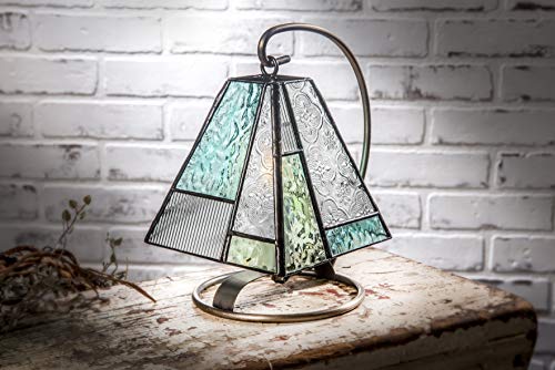 Tiffany Styled Stained Glass Night Light Table Lamp J Devlin Lam 710 Windsor Blue R95750