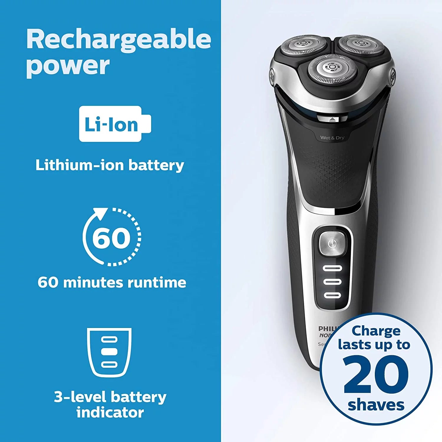 Philips Norelco Shaver 3800 S3311/85 I10343