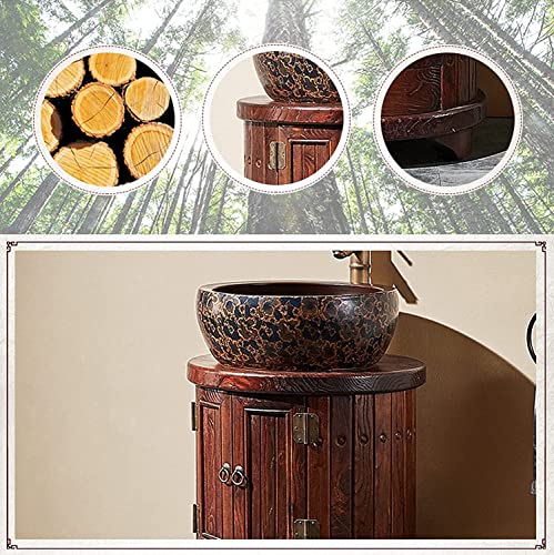 Freestanding Pedestal Sink Retro Bathroom Vanity Cabinet Set T30700