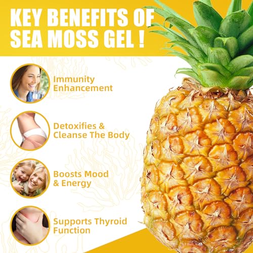 Sea Moss Gel Organic Wildcrafted Irish Supplement Strawberry Banana Flavor k7