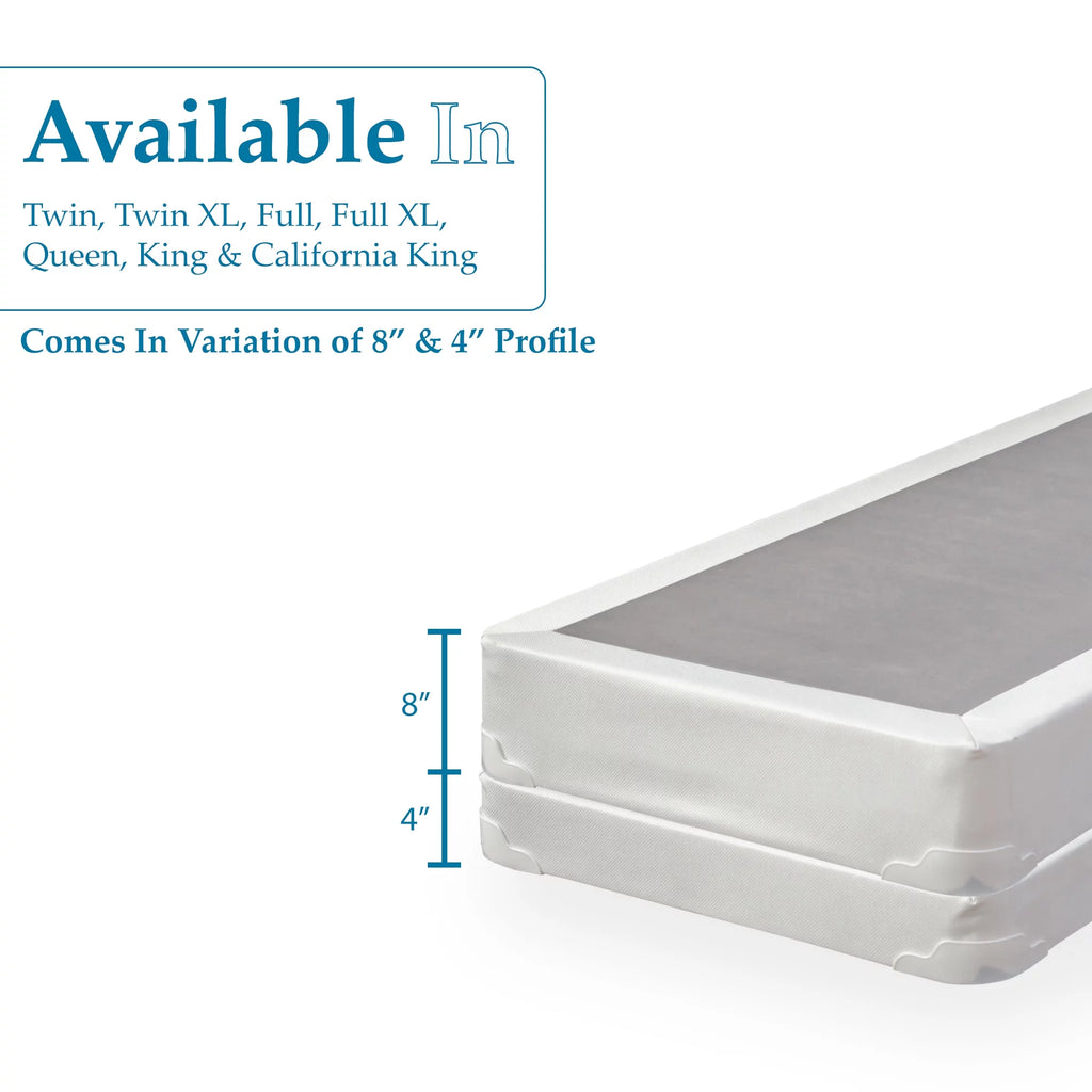 Wayton 4" Split Fully Assembled Wood Box Spring for Twin Mattress, White O977458