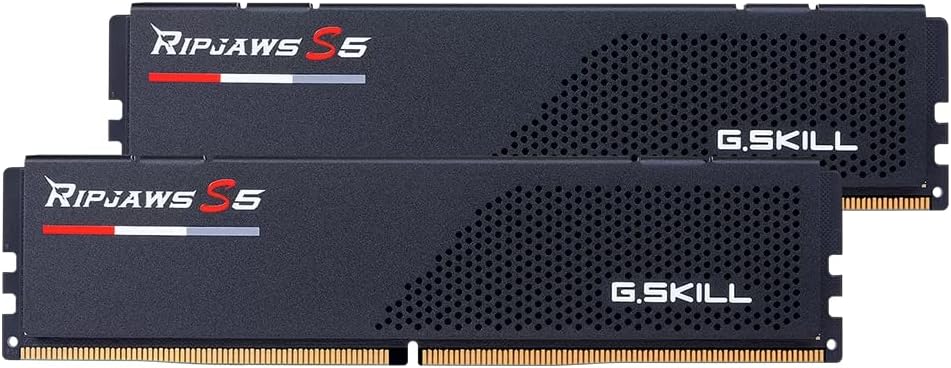 G.SKILL Ripjaws S5 Series (Intel XMP 3.0) DDR5 RAM 48GB (2x24GB) 6400MT/s CL36-48-48-102 1.40V Desktop Computer Memory UDIMM - Matte Black (F5-6400J3648G24GX2-RS5K)