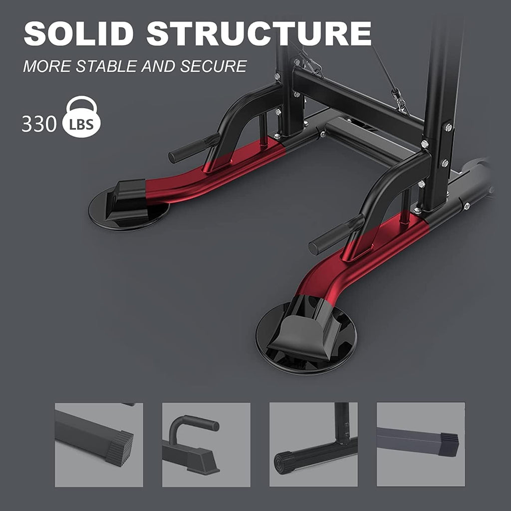 Pull Up Bar Dip Station Adjustable Height Home Gym 7k