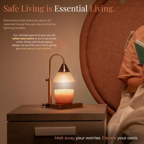 Candle Warmer Lamp Height Adjustable Timer Dimmable Gold k7m
