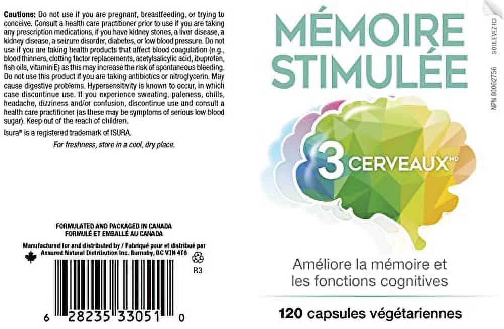 3 Brains Memory Boost 120 Ct I615774