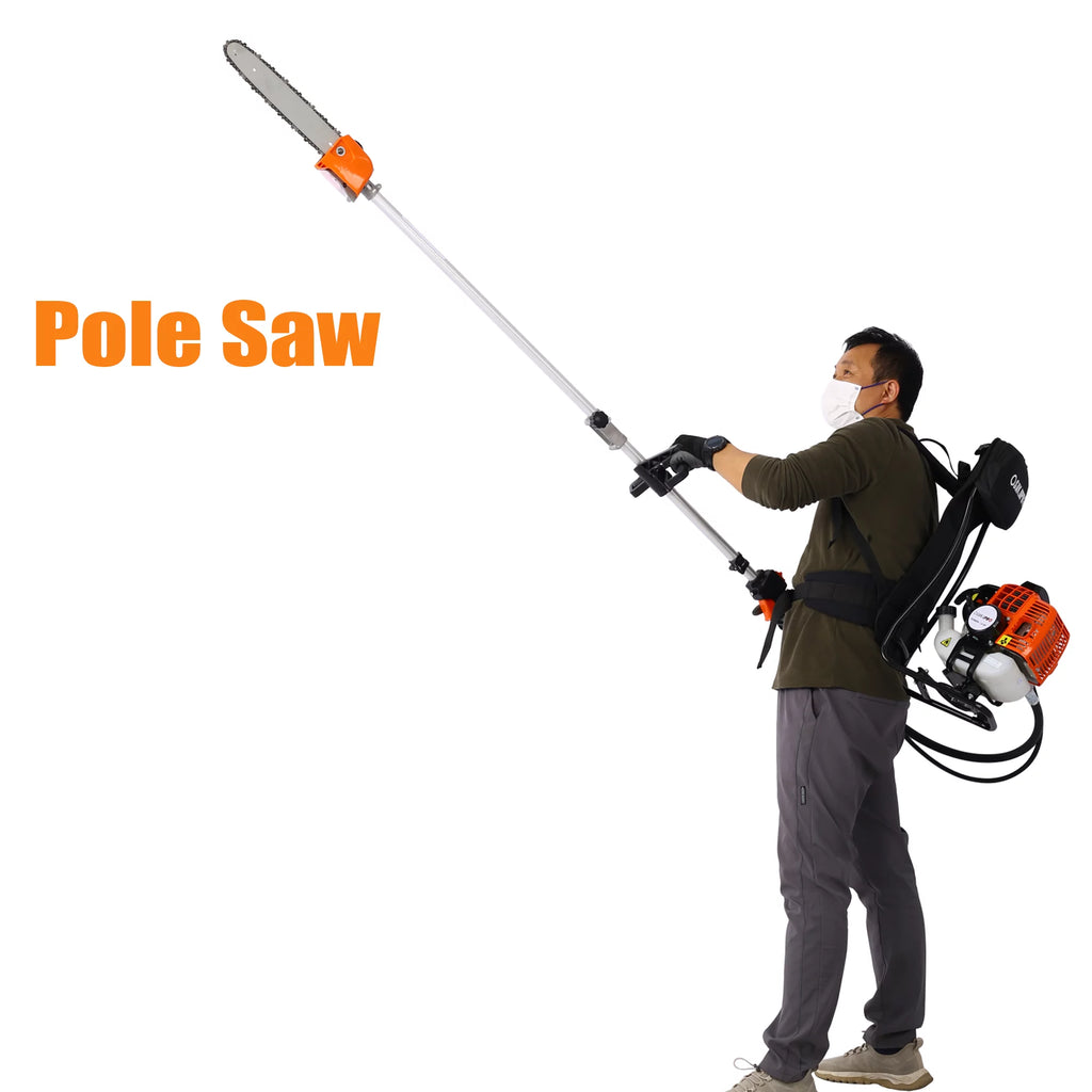 Sesslife 52CC 2-Cycle 4-in-1 Gas Grass Trimmer with Pole Saw, Hedge Trimmer & Brush Cutter C8616