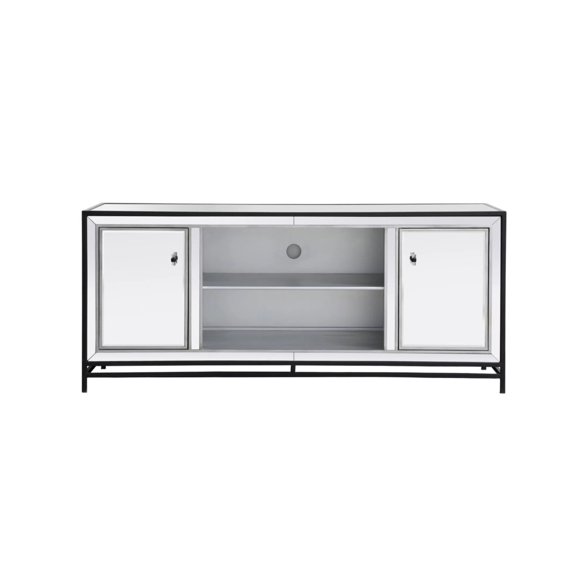 Elegant Decor James Mirrored TV Stand for TVs up to 55" in Black