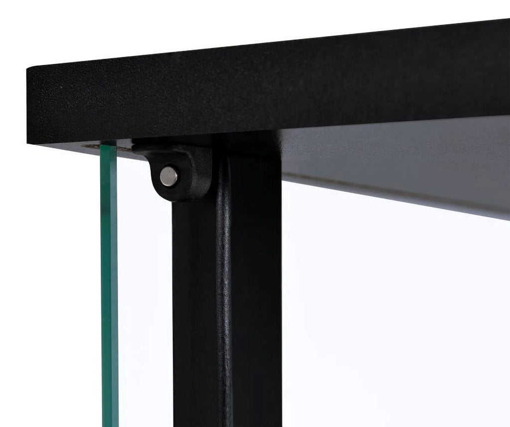Black Wood Glass 4 Shelf Curio Display Cabinet N312339