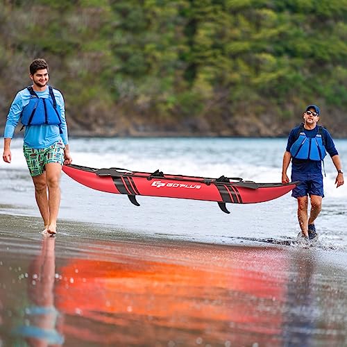 Goplus Inflatable Kayak 2-Person Set for Adults with Aluminum Oars and EVA Padded Seat V246876