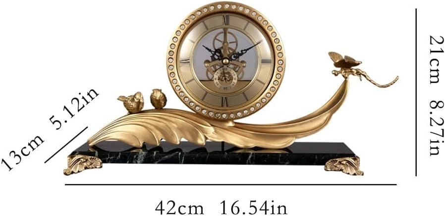 Brass Desk Clock Silent Modern Creative Ornament M6959